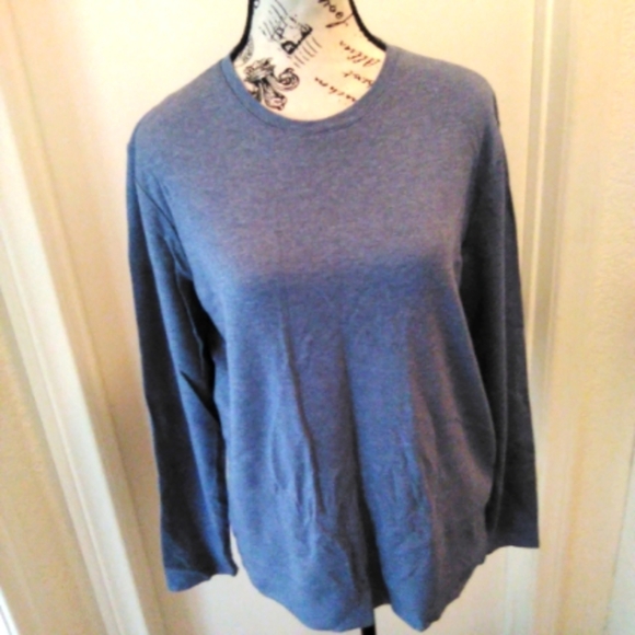 Banana Republic Tops - Banana Republic Luxury Touch Heather Blue Long Sleeve top